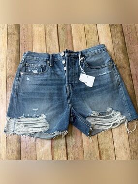 Frame Denim Distressed Blue Jean Shorts